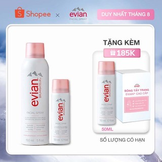 Combo 2 xịt khoáng cấp ẩm và làm dịu da evian® Facial Spray 150ml + 50ml
