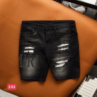 Quần short jean nam màu đen thêu logo chất bò - quần short jean ngắn nam co giãn thời trang cao cấp Tp_shop_87 ms209