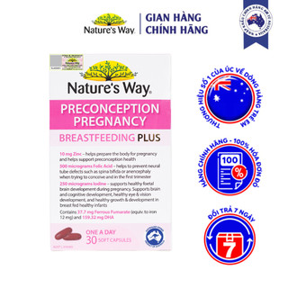 Viên Uống Bổ Sung Vitamin Tổng Hợp Cho Bà Bầu Nature's Way PreConception Pregnancy Breastfeeding Plus – Hộp 30 Viên