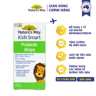 Men Vi Sinh Cho Bé Nature's Way Kids Smart Drops Probiotic Dạng Giọt Bổ Sung Lợi Khuẩn Thuần Chủng Cho Hệ Tiêu Hóa 20ml