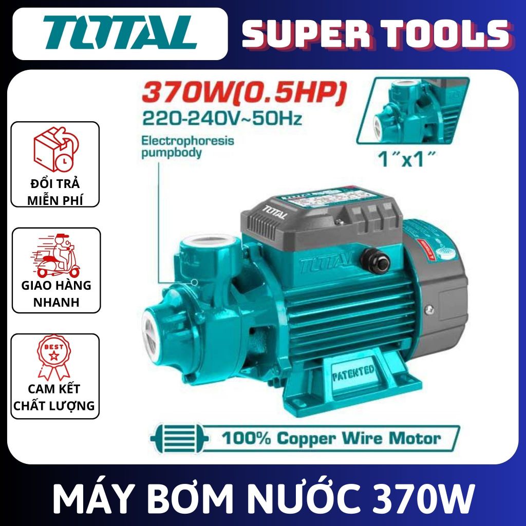TOTAL Máy bơm nước 370W ( 0.5HP ) TWP13706 <HÀNG CHÍNH HÃNG>