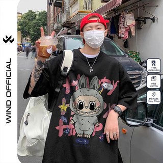 Áo thun tay lỡ WIND unisex form rộng LALUBU CAROT 65% cotton thời trang nam nữ oversize ulzzang