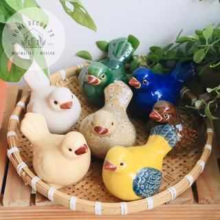 Tượng gốm sứ con Chim Sẻ, Chim Yến-trang trí sân vườn, decor tiểu cảnh