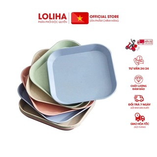 ⛔giadungduylong⛔ bộ 8 đĩa vuông lúa mạch