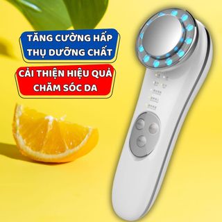 Máy massage mặt, tẩy trang, đẩy tinh chất ion âm dương trẻ hóa da làm ấm 45 độ C H2C