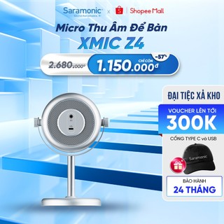 Micro thu âm để bàn USB Saramonic Xmic Z4 - Dành thiết bị Android, máy tính bảng, laptop - Bảo hành chính hãng 24 tháng