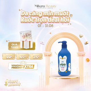 Sữa tắm gội dịu nhẹ cho bé - aishodo hm medical penguin 400ml