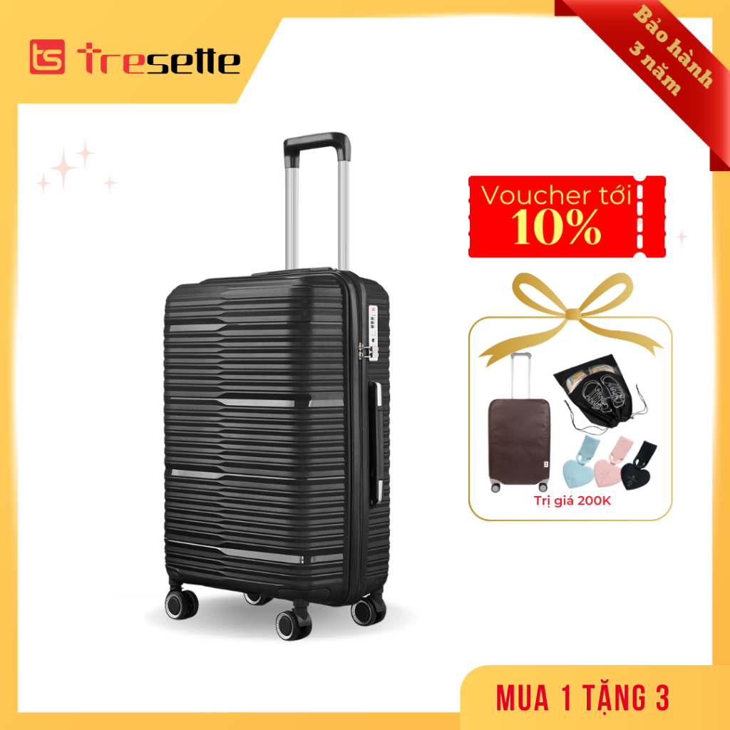 Vali du lịch khóa kéo mẫu 0014 thương hiệu Tresette Hàn Quốc cao cấp
