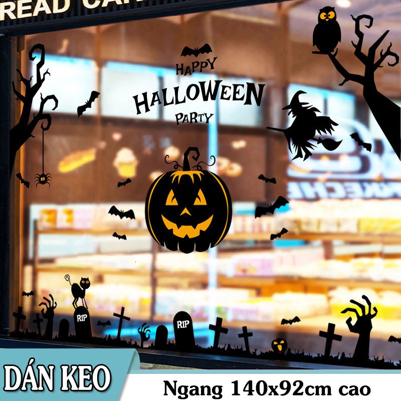 Decal trang trí tường - Halloween Bí Đỏ