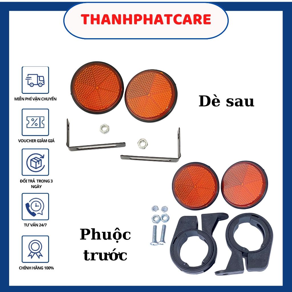 Bộ 2 Mắt mèo phản quang cho xe máy trang trí cho xe máy