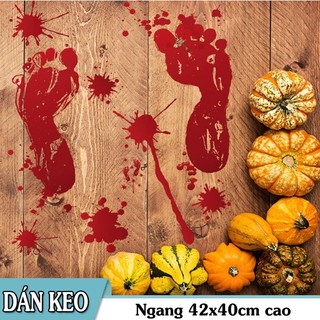 Decal trang trí tường - Halloween Bàn Chân Máu