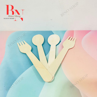 Bộ Nĩa + Muỗng Gỗ Dùng Một Lần ( 10 Nĩa + 10 Muỗng )