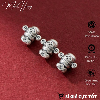 Charm bạc 3d xỏ ngang thần tài - mh954