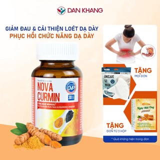 Viên uống tinh chất nghệ Novacurmin Dân Khang giảm đau dạ dày và các triệu chứng của loét dạ dày