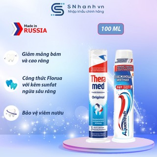 Kem đánh răng 3 tác động, Theramed Đức, Aquafresh Nga Tuýp 100ml
