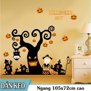 Decal trang trí tường - Cây Ma Kinh Dị Halloween