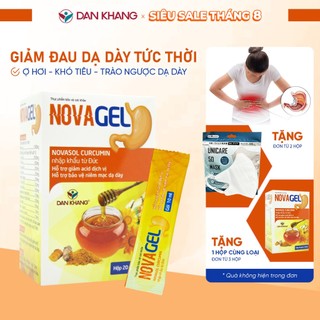 Gói uống hỗ trợ giảm đau dạ dày tức Thì, giảm đau rát bao tử Novagel Dân Khang - Hộp 20 gói x 10ml