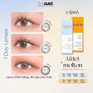 Kính áp tròng 1 ngày DABAE tự nhiên có độ cận Ariel Brown/Ariel Gray/Molton Brown