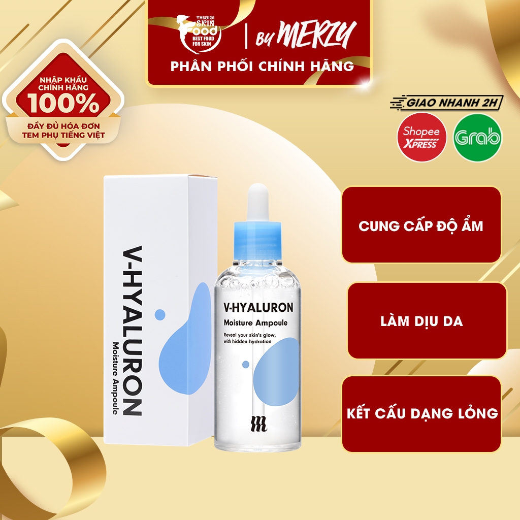 Serum By Merzy tinh chất dưỡng ẩm căng mịn da V-Hyaluronic Acid Moisture Ampoule 100ml ThegioiSkinfo