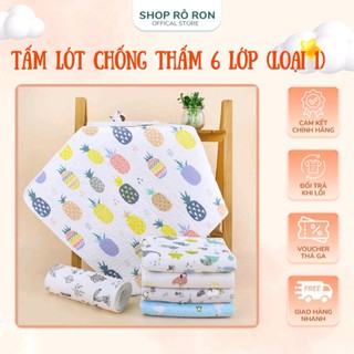 [Loại 1-Có chống trượt] Tấm lót chống thấm Organic 6 lớp - Tấm lót thay bỉm 50*70cm - Shop Rô Ron