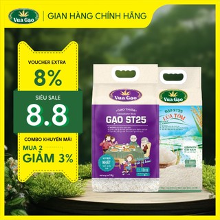 Combo gạo st25 và st25 lúa tôm - chính hãng vua gạo - túi 5kg