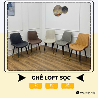Ghế Loft sọc chân sắt sơn tĩnh điện bọc đồng