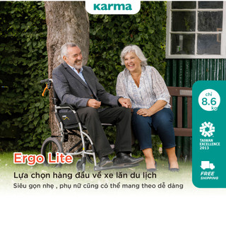[ CHÍNH HÃNG KARMA ] Xe Lăn KARMA Ergo Lite Chỉ 8.6KG Nhôm Máy Bay Cực Gọn Nhẹ Tiện Lợi Đi Du Lịch