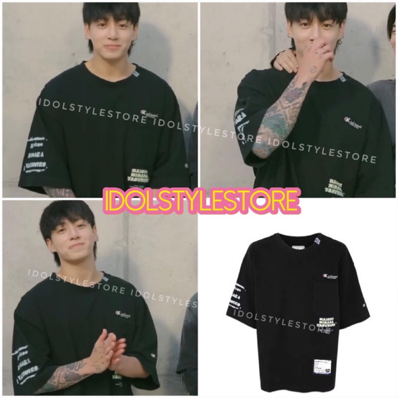(kèm card) áo thun tay lỡ đen Mai JK Jungkook BTS