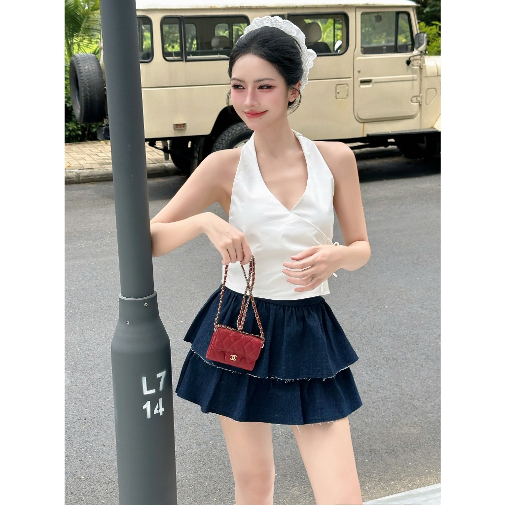 KIDO - Áo cổ yếm phối nơ eo NANCY TOP