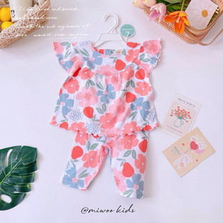 Đồ bộ bé gái quần lửng xuất Nhật Miwoo