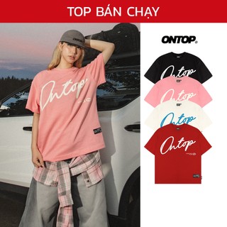 Áo thun basic nam nữ local brand ONTOP nhiều màu form rộng tay lỡ chất cotton mát Tee Signature | O08-T1 & O-T2