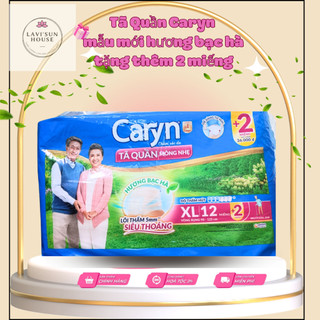 (TẶNG 2 MIẾNG)Tã quần người lớn caryn mỏng nhẹ size M16,L14,XL12 miếng mẫu mới hương bạc hà