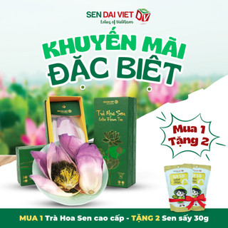 [Mua 1 tặng 2] Trà Hoa Sen Sấy Thăng Hoa- Tinh Hoa Thiên Nhiên Việt, Hộp Quà Cao Cấp - Sen Đại Việt