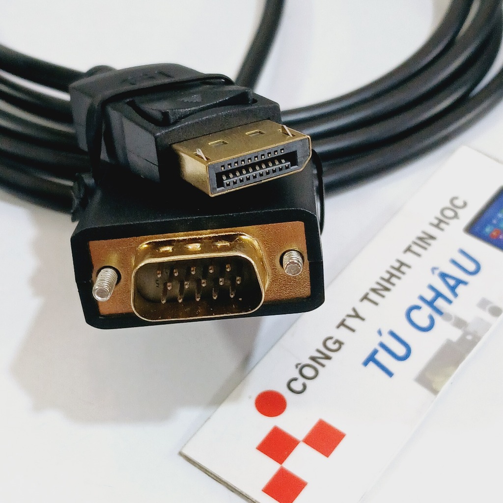 Cáp DisplayPort ra VGA dài 1.8m  / DP to VGA Cable (Cáp 1 chiều DisplayPort ra VGA)