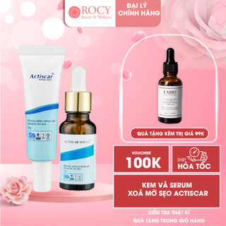 - kem và serum xoá mờ sẹo actiscar làm mờ sẹo lồi, sẹo lõm, sẹo rỗ, sẹo thâm lâu năm