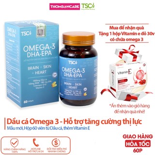 Omega 3 từ dầu cá chứa DHA EPA - Omega 3 TSC Group tốt cho mắt và tim mạch - Hộp 60 viên Thomsoncare