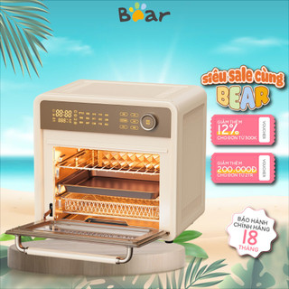 Nồi chiên không dầu- Lò nướng hơi nước đối lưu 18L Bear DKX-F18G5, 1400W, 15 chế độ nấu, BH 18 tháng