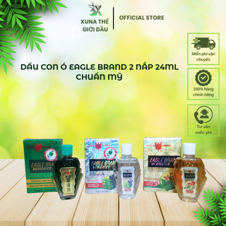 Dầu gió dầu singapor xanh-trắng-vàng con ó eagle brand chai 24ml_chuẩn mỹ+singapor