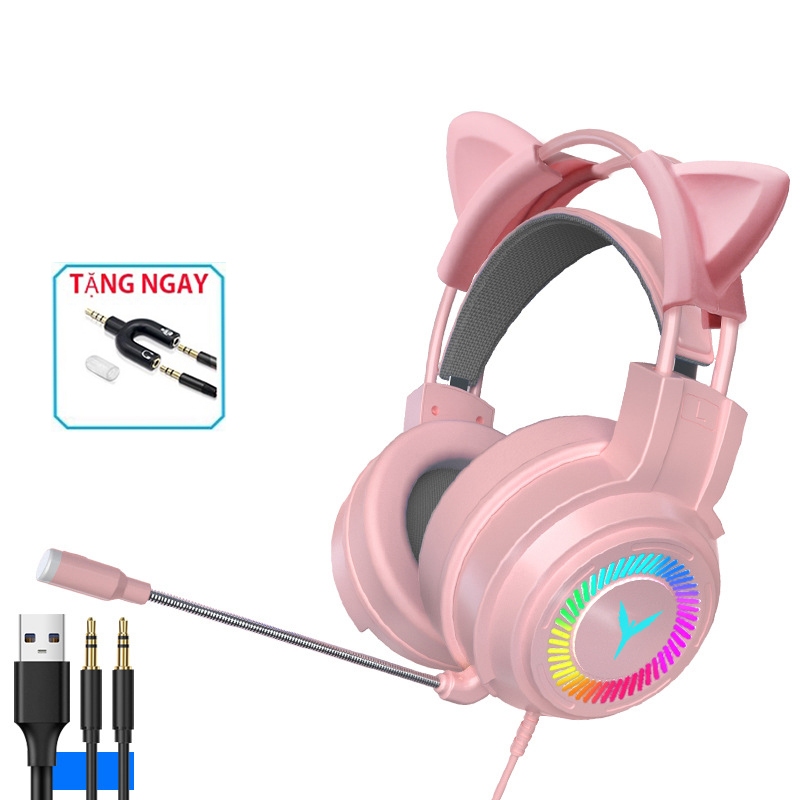 Tai nghe gaming chụp tai có mic đàm thoại Led RGB,headphone dùng cho máy tính điện thoại laptop ipab | BigBuy360 - bigbuy360.vn