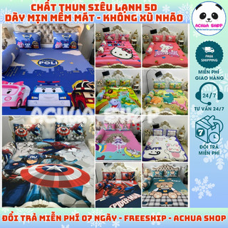 [HỎA TỐC 🎁 mua 1 tặng 1🎁]FREESHIP LOẠI 1 - BỘ 4-5 MÓN GA THUN SIÊU LẠNH Ý 5D CỰC CHẤT CHO BÉ SIÊU DÀY MỀM MÁT LẠNH ACHUA