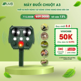 Máy đuổi chuột AMB A3, thiết bị đuổi động vật bằng công nghệ sóng siêu âm kết hợp cảm biến hồng ngoại