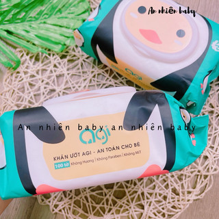 Giấy ướt Aiko-Agi 100 tờ - khăn ướt không màu,không mùi,không chất bảo quản