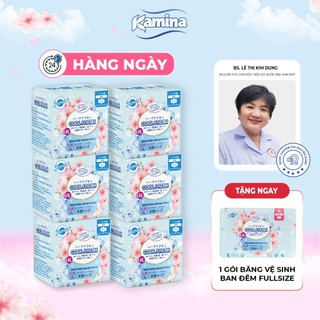 Băng vệ sinh thảo dược Hàng ngày Kamina Cool Fresh siêu mỏng 15.5cm combo 6 gói