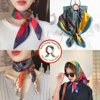 Khăn Lụa Vuông 70x70- Khăn Turban Quàng Cổ Nữ Công Sở Đẹp- Quấn Tóc Làm Áo Yếm Lụa- Yên ngựa