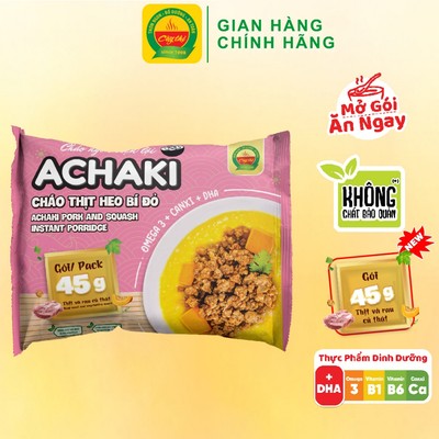 Cháo Ngon Tiện Lợi Achaki Thịt Heo Bí Đỏ Thương Hiệu Cây Thị