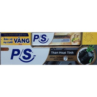 [Mẫu Mới]Kem Đánh Răng P/S Bảo Vệ 123 - Tinh Hoa Thiên Nhiên (Than Hoạt Tính) 230g+P/S Gừng 30g