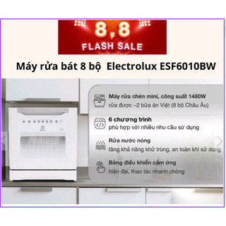 Máy rửa bát Electrolux ESF6010BW 1480W rửa 8 Bộ-HÀNG CHÍNH HÃNG