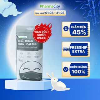 Khẩu trang y tế than hoạt tính 4 lớp Pharmacity