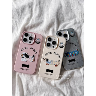 Phim Hoạt Hình Dễ Thương Thêu Chó Con Da Mềm Ốp lưng iPhone Chống Sốc Ngọt Ngào Nữ Tính Ốp Lưng Di Động
