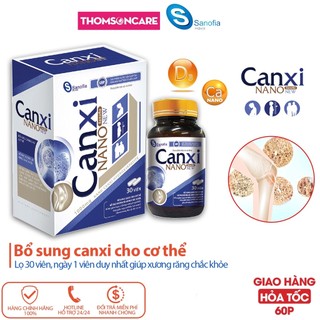 Viên uống bổ sung canxi, tăng chiều cao, ngừa loãng xương, tốt cho bà bầu- Canxi Nano New Sanofia 30v cho cả nhà mẫu mới